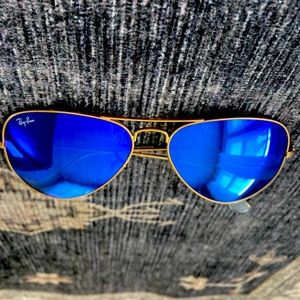 Ray-Ban Aviators Blue and Gold